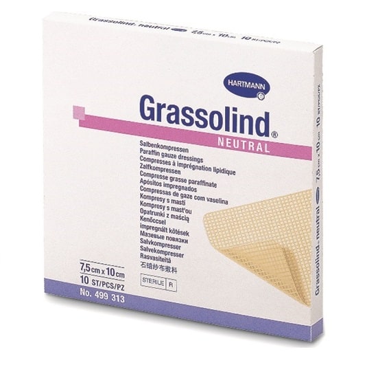 Grassolind® - pansament impregnat cu parafina 10x10 cm.